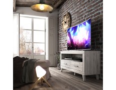 Conjunto mueble TV LUSI 180 cm blanco y cerusa
