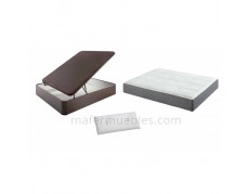 PACK 4: COLCHÓN HARMONY + CANAPÉ MADERA + ALMOHADAS VISCO