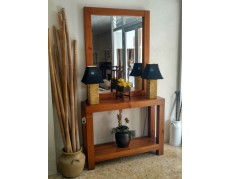 OFERTA CONSOLA Y ESPEJO CEREZO