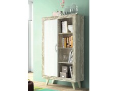 LIBRERÍA 90 MOON 1 PUERTA, COLOR VINTAGE/BLANCO SOUL